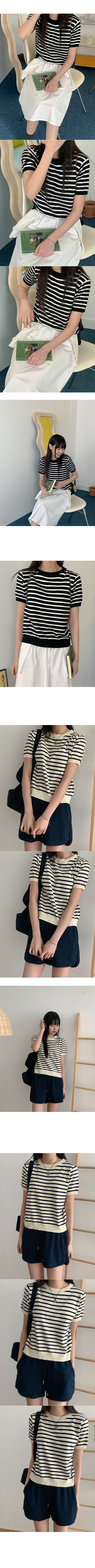 Striped short-sleeved knit
