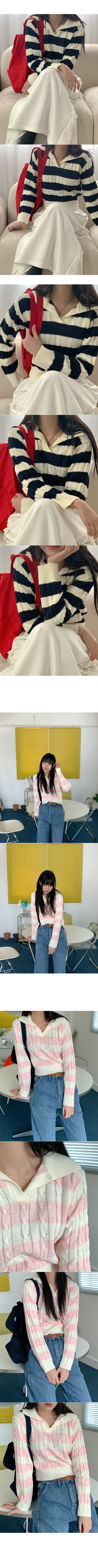 Twisted border color knit