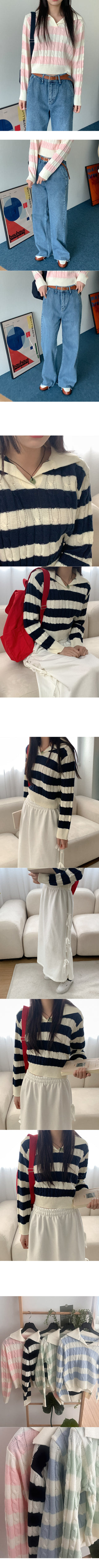 Twisted border color knit