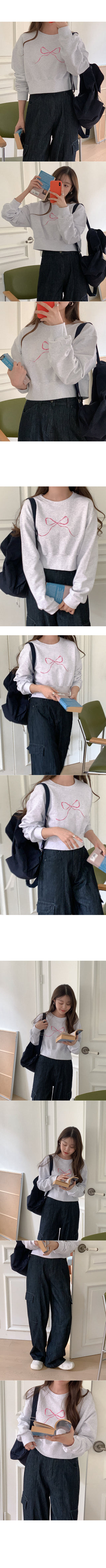 Cotton Ribbon Crop Sweatshirt