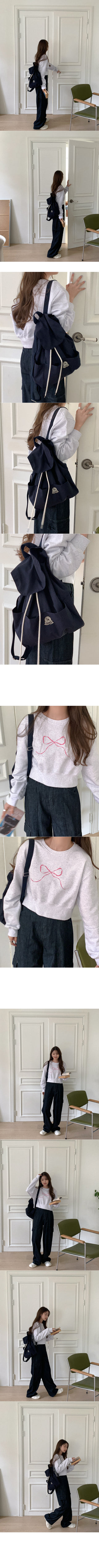 Cotton Ribbon Crop Sweatshirt