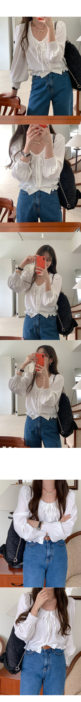 Shirred Ribbon Blouse