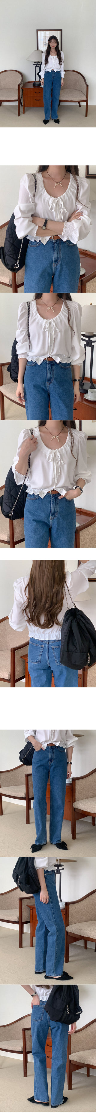 Shirred Ribbon Blouse
