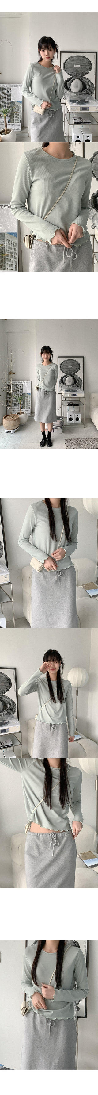 Waffle long-sleeved T-shirt