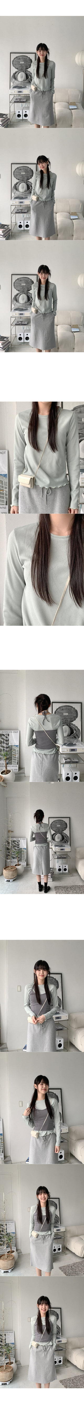 Waffle long-sleeved T-shirt