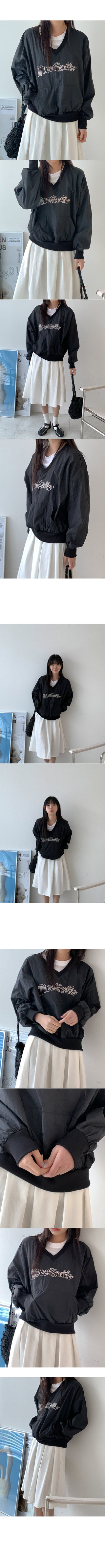 Lettering Nylon Sweatshirt