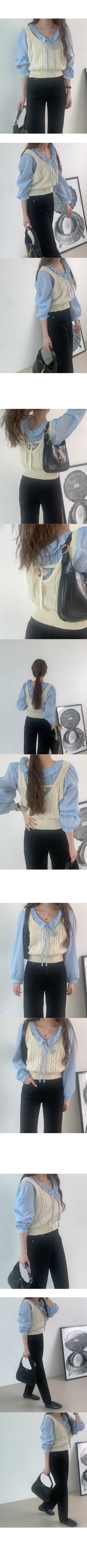 Ribbon knit bustier