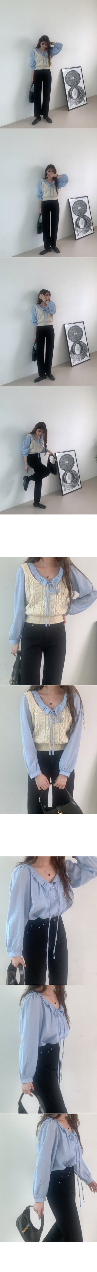 Ribbon knit bustier