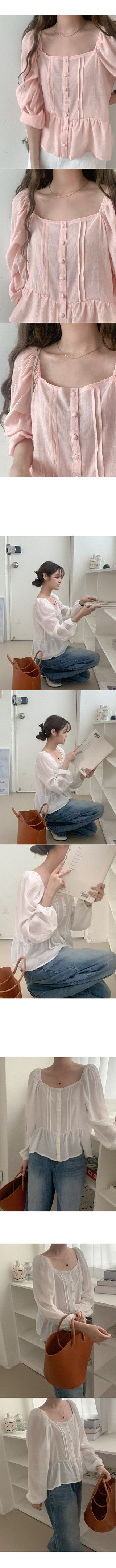 Pleated square blouse