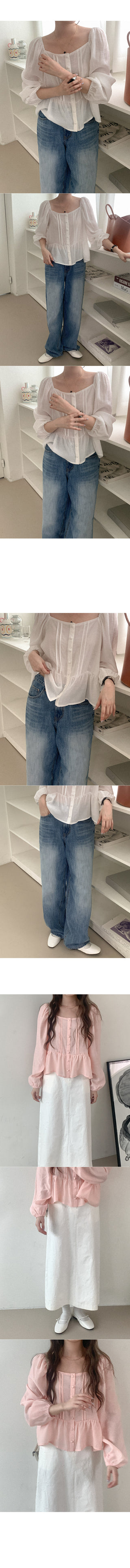 Pleated square blouse