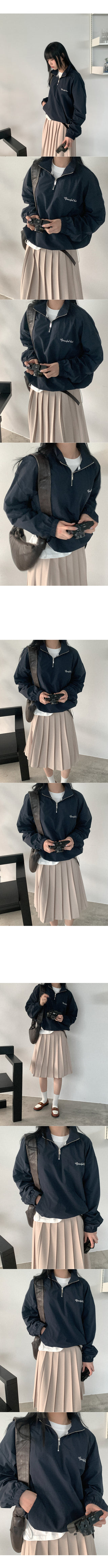 Nylon half-zip sweatshirt