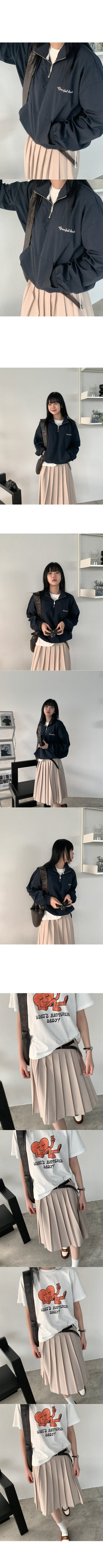 Nylon half-zip sweatshirt
