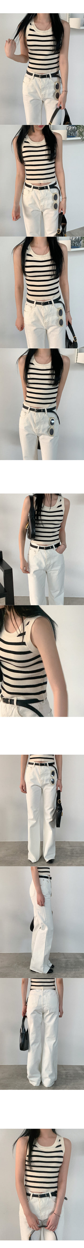 Striped knit sleeveless