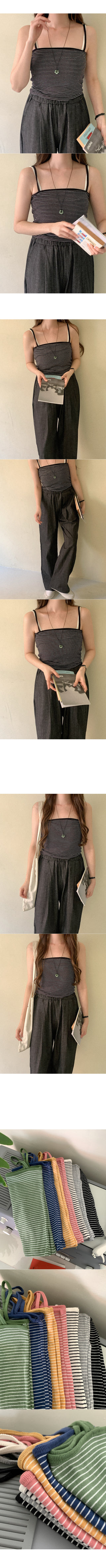 Cotton striped sleeveless top