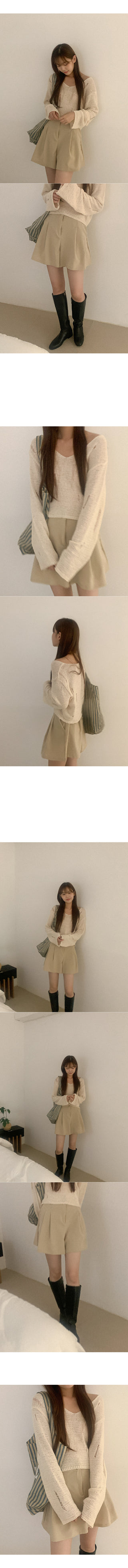 Distressed cropped knit