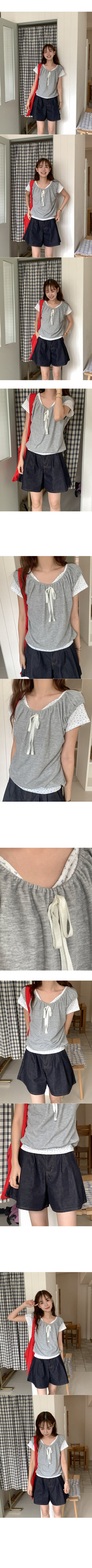 Shirred Ribbon Sleeveless