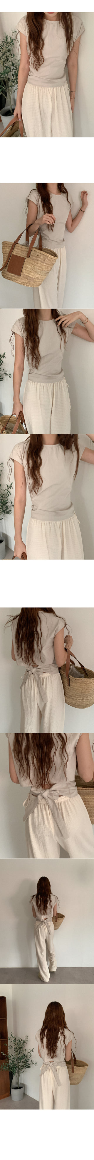 Back Ribbon Cotton Tank Top