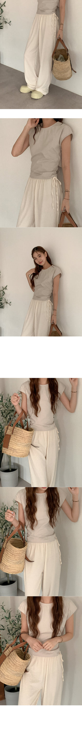 Back Ribbon Cotton Tank Top