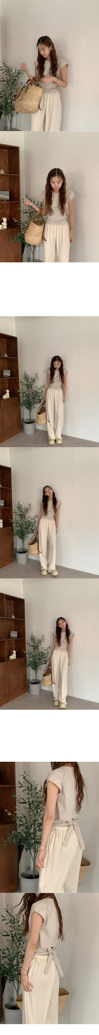 Back Ribbon Cotton Tank Top