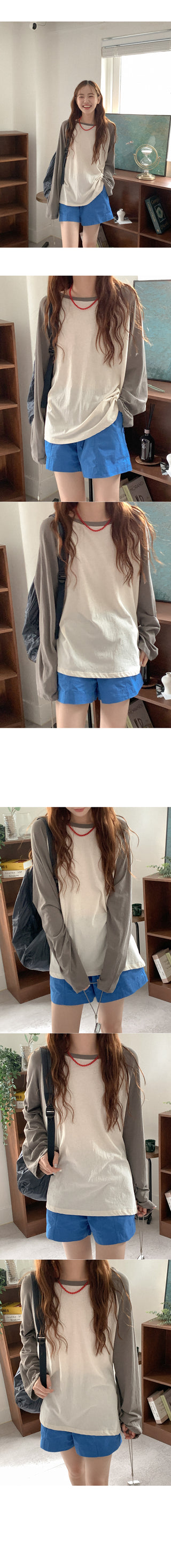 Cotton raglan oversized T-shirt