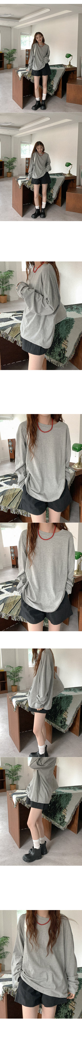 Cotton oversized long-sleeved T-shirt