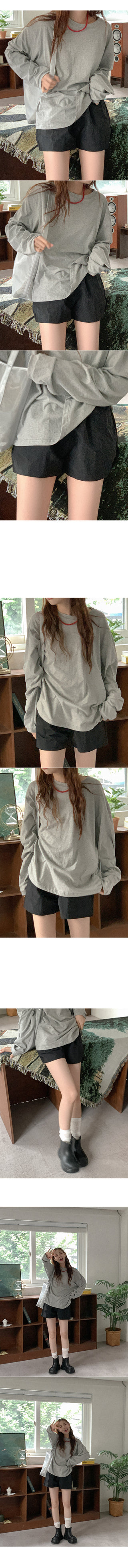 Cotton oversized long-sleeved T-shirt