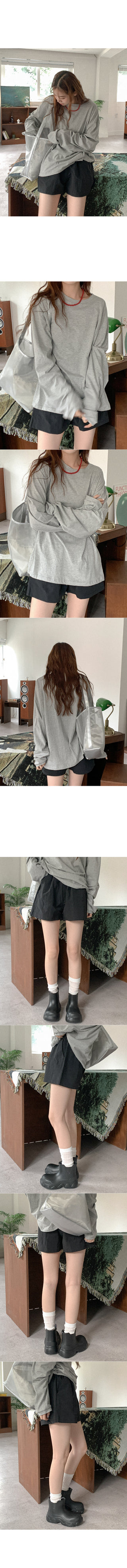 Cotton oversized long-sleeved T-shirt