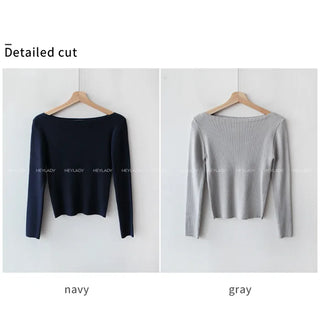 Ribbed boat neck sweater (5 colors)