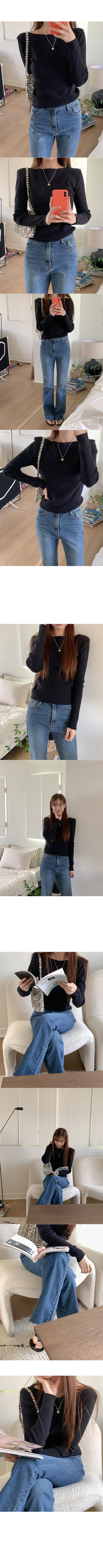Ribbed boat neck sweater (5 colors)