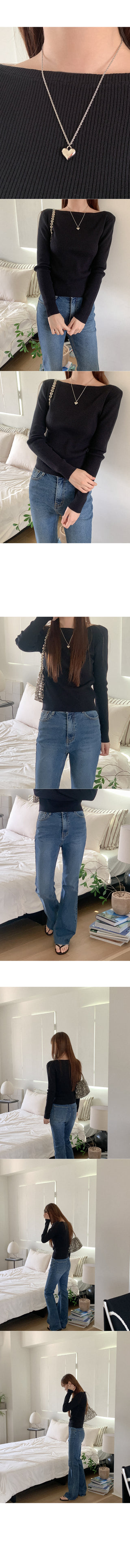 Ribbed boat neck sweater (5 colors)