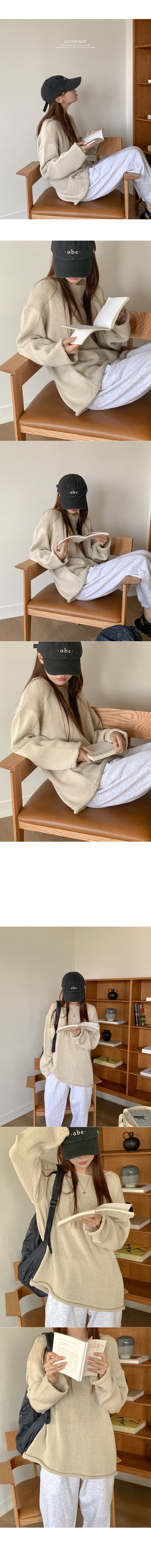 Boat neck loose fit knit