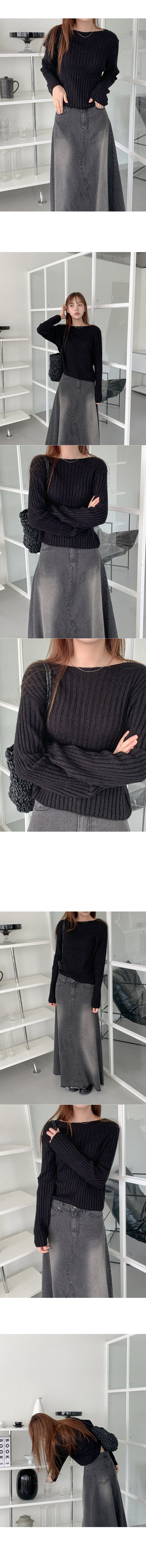 Wool rib knit