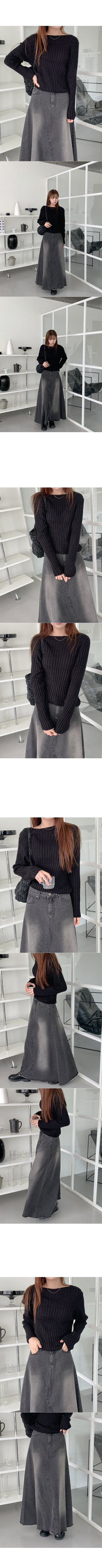 Wool rib knit