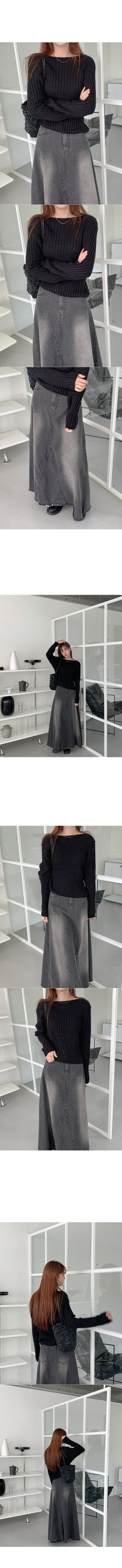 Wool rib knit