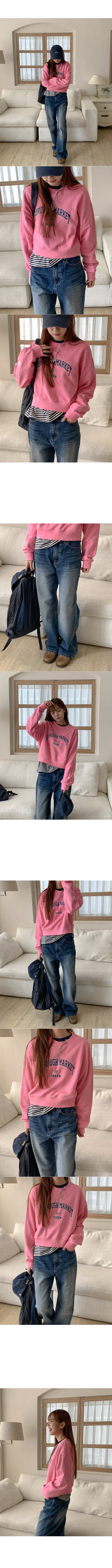 Lettering Cropped Sweatshirt