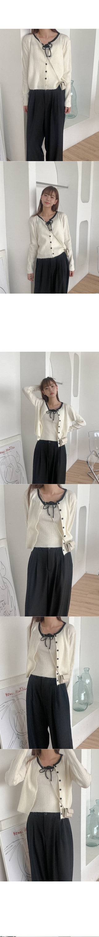 Wool cardigan & knit set