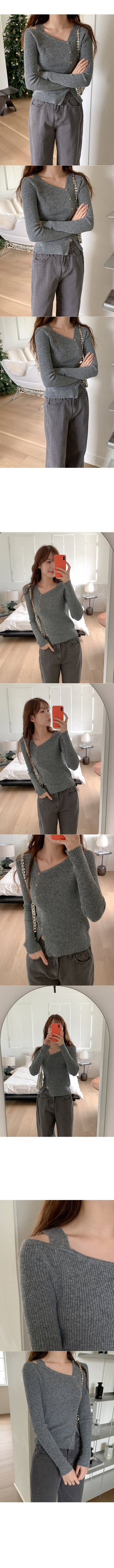 Ribbed Asymmetrical Shoulder Knit
