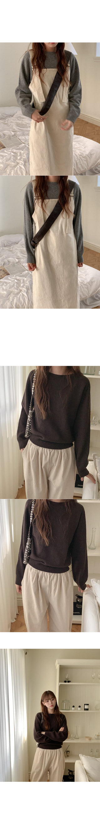 Wool boat neck knit
