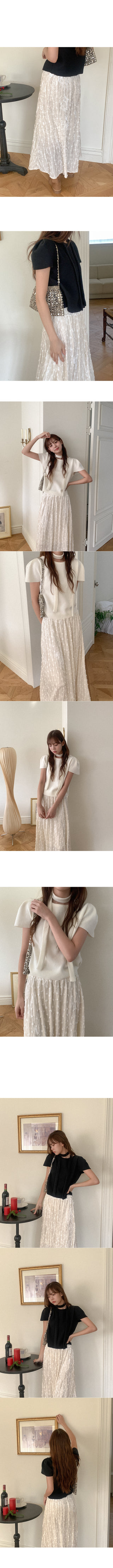 [SET] Peach Scarf & Puff T-Shirt Set