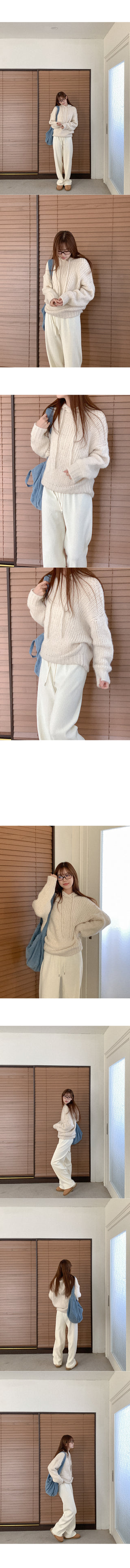 Alpaca hooded knit