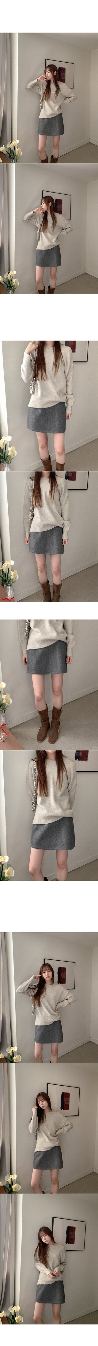 [SET] Sleeveless & Boat Neck Knit Set