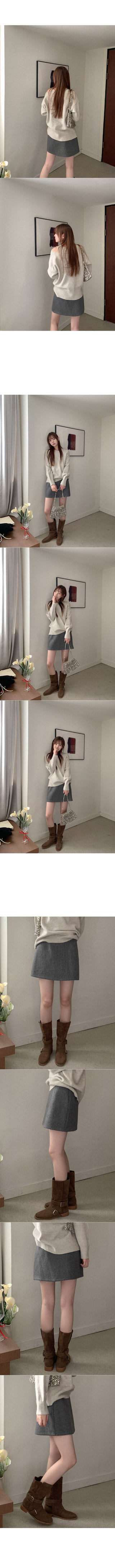 [SET] Sleeveless & Boat Neck Knit Set