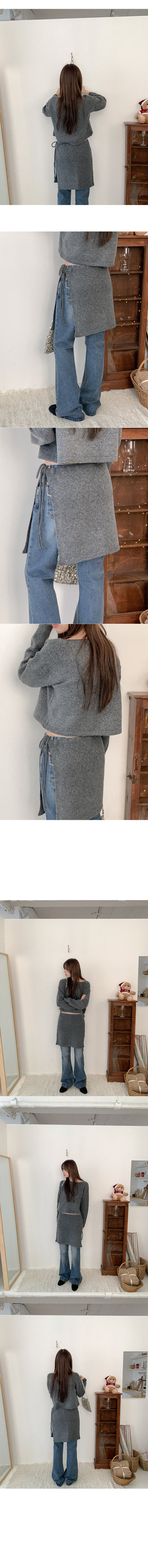 Cropped boat neck knit