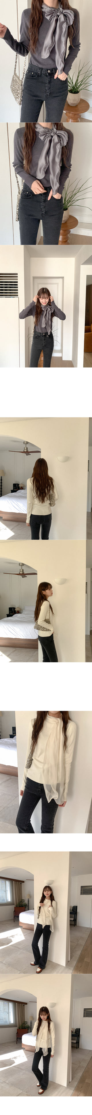 Ribbon tie knit
