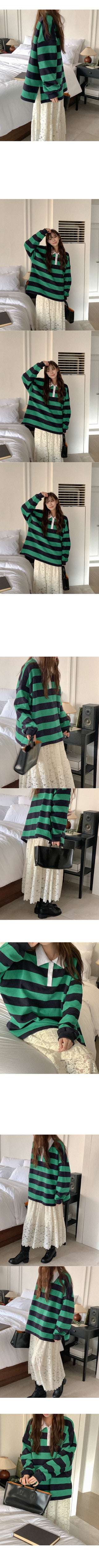Fleece-lined striped sweatshirt