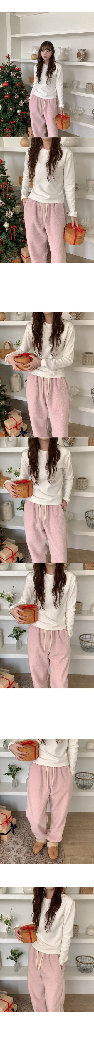 Fleece-lined long-sleeved T-shirt