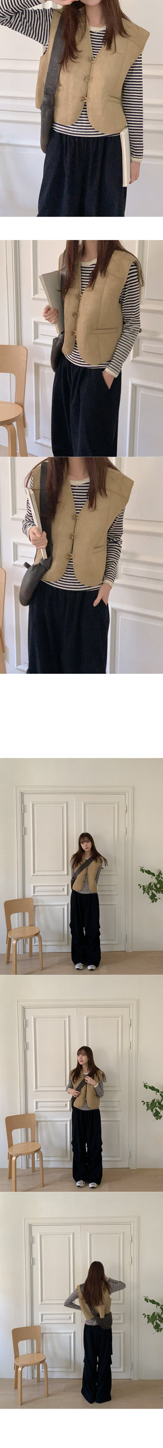 Border eyelet punched long-sleeve T-shirt