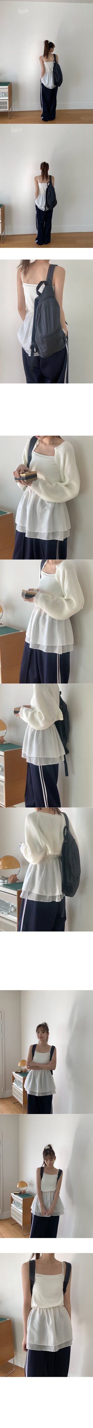 Petite layered tiered ruffle wrap skirt T-shirt (2 colors)