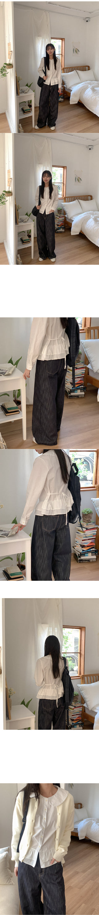 Ribbon collar blouse