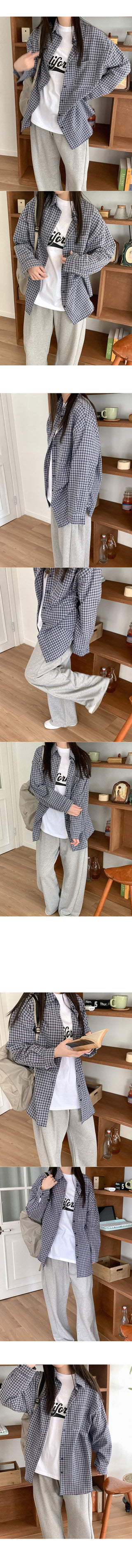 Cotton oversized check shirt
